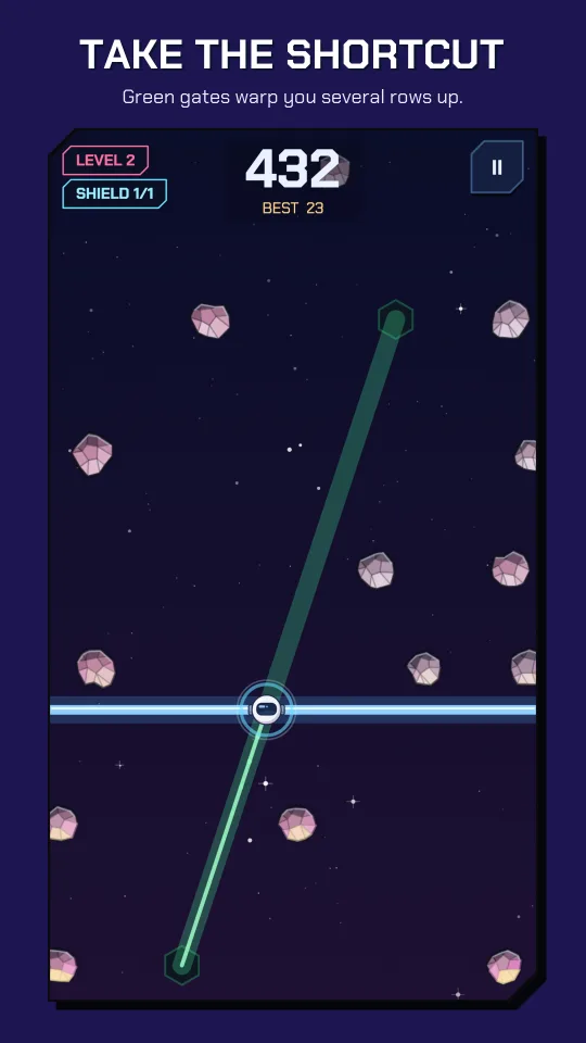 TAKE THE SHORTCUT. Green gates warp you several rows up.